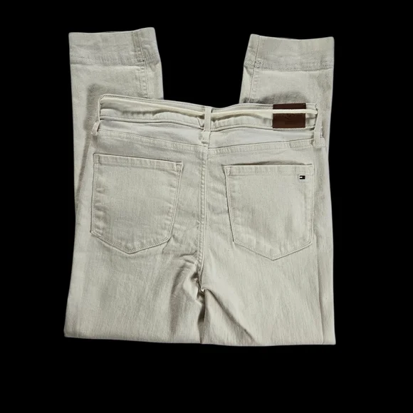 NWT Tommy Hilfiger Cream Casual Peekaboo Ankle Cuff Pants with Drawstring Sz 6 - Picture 4 of 12